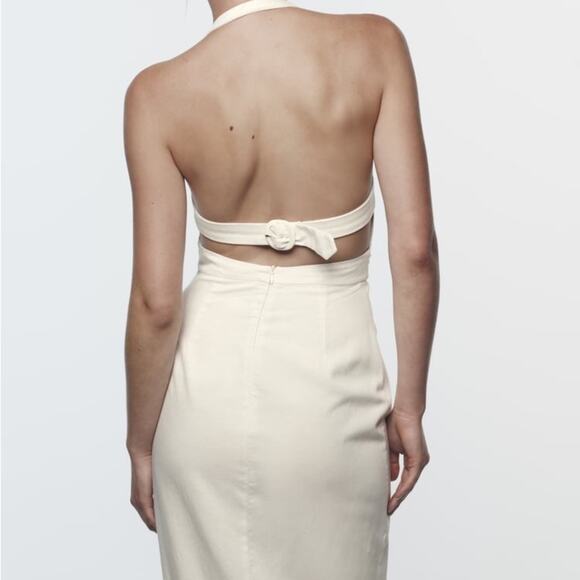 ZARA BLOGGER FAVORITE DRAPED HALTER DRESS - Picture 11 of 16